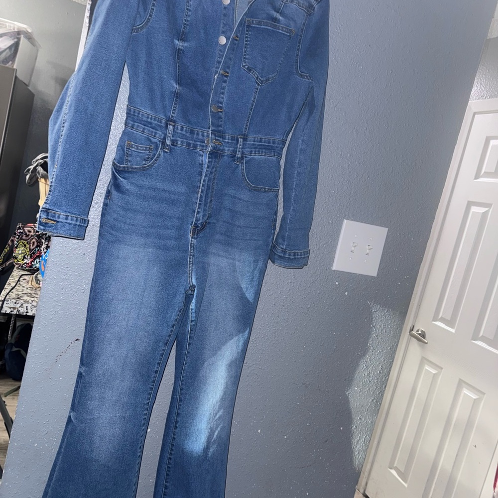 SHEIN Blue Denim Jumpsuit Great for Rodeo